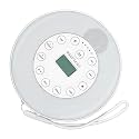 Portable CD Player, Rechargeable CD Player with Built in Speakers Anti Skip Function 1500mAh Battery Supports, Memory Play Function for Car Home Travel Outdoor Use (White Without BT)
