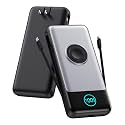 Portable Charger for iPhone with Built-in Cables and AC Wall Plug,26800mah Fast Charging USB C Power Bank,25W PD Travel Essential Battery Pack for iPhone 17/16/15/14/13,Galaxy,Apple Watch (Black)