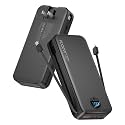 citicr Portable Charger 20000mAh PD20W w/Built-in Cables &amp; Wall Plug Black
