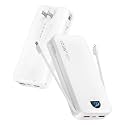 citicr Portable Charger 20000mAh PD20W w/Built-in Cables &amp; Wall Plug White