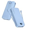 citicr Portable Charger 20000mAh PD20W w/Built-in Cables &amp; Wall Plug Blue
