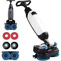 Portable Commercial Floor Scrubber, 360 RPM Mini Floor Machine for Efficient Cleaning 13000 ft²/h, Dual Brush, 2h Lithium Battery Life Floor Cleaner for Office, School, Villa Hospital Bathrooms White