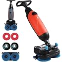 Portable Commercial Floor Scrubber, 360 RPM Mini Floor Machine for Efficient Cleaning 13000 ft²/h, Dual Brush, 2h Lithium Battery Life Floor Cleaner for Office, School, Villa Hospital Bathrooms Red