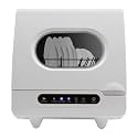 Portable Countertop Dishwasher, 1200W 110V Compact Dishes Cleaner with 360° Dual Spray& 5 Programs(Quick Wash/Strong Wash/Fruit & Veg Wash/Air Dry), Mini Dish Washer for Home, Dorm, RV & Apartment