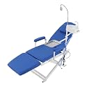 Portable Dental Chair Folding Mobile Chair Tilt Bed with LED Light & Waste Basin