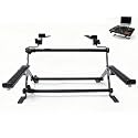 Portable DJ laptop stand; adjustable tilt angle and width, anti-slip design, DJ stand for laptop and controller; the perfect choice for your DJ rig at home, workstation, or on tour.