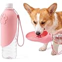 Portable Dog Water Bottle Foldable Silicone Travel Water Bottle，Pink