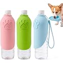Portable Dog Water Bottle Foldable Silicone Travel Water Bottle，Blue+Green+Pink