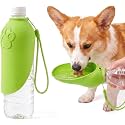 Portable Dog Water Bottle Foldable Silicone Travel Water Bottle，Green
