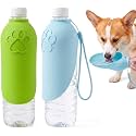 Portable Dog Water Bottle Foldable Silicone Travel Water Bottle，Blue+Green