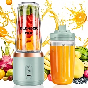 portable electric blender juicer l usb rechargeable 6 blades with 1800 mah rechargeable battery l for smoothiesshakesjuiceslassisattu l assorted colour