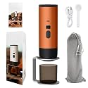 Portable Electric Espresso Coffee Maker, Rechargeable Capsule Machine, 90ML Tank, 120ML Cup, 5 Colors (Vitality Orange Standard Edition, with Velvet Bag for Stand)