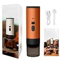 Portable Electric Espresso Coffee Maker, Rechargeable Capsule Machine, 90ML Tank, 120ML Cup, 5 Colors (Vitality Orange Standard Edition, Velvet Bag without Stand)