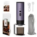 Portable Electric Espresso Coffee Maker, Rechargeable Capsule Machine, 90ML Tank, 120ML Cup, 5 Colors (Dark Night Purple High-end Edition, with Stand Velvet Bag)