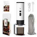 Portable Electric Espresso Coffee Maker, Rechargeable Capsule Machine, 90ML Tank, 120ML Cup, 5 Colors (Pearl White high-end Version, including stand + Velvet Bag)