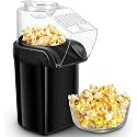 (???????? ???????????????? ????????????????????????????????) Portable Electric Hot Air Popcorn Maker 1200W – Oil-Free Popper for Healthy Homemade Snacks, Ideal for Family, Kitchen & Movie Time Kids, Nights -Black
