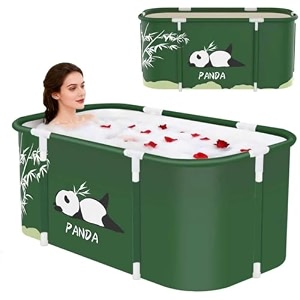 bath tub for adult for bathroom tub for home spa maintains hot amp cold temperature drainage hole thickened layer for hot and ice bath tub for adults green