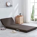 Portable Foldable Foam Futon Bed - 200cm Long, Removable Cover, Non-Slip Base, Ideal Space-Saving Mattress for Guests &amp; Small Rooms - Comfortable &amp; Versatile Solution