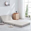 Portable Foldable Foam Futon Mattress - Removable Cover, Non-Slip Base, 200cm Long, Ideal for Guests, Space-Saving Bed Solution for Small Spaces, Lightweight and Comfortable