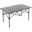 Portable Folding Camping Table Aluminum Outdoor Picnic Table with Carry Bag, Lightweight Foldable Travel Table for Camping, Trekking, Garden, Beach &amp; BBQ Use