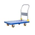 Portable Folding Flatbed Cart with Non-Slip Swivel Casters - Lightweight, Quiet, Easy Luggage &amp; Baggage Transport, Compact Storage Solution for Effortless Moving