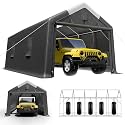 Portable Garage 12x20FT All-Weather - Heavy Duty Carport Canopy with Translucent Roof, Sturdy Steel Frame, Zipper Doors, Weatherproof Storage for Cars/RV/ATV