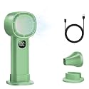 Portable Handheld Fan 4000mAh USB Rechargeable Mini Fan 10000RPM Speed(1-100) Adjustable Turbo Personal Fan with Digital Display High Speed Cooling Fan for Travel, Office, Camping, Makeup (Green)