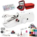 Hand Held Sewing Machine, Portable Sewing Machines for Beginners, Electronic Stitcher with Sewing Kit and Storage Case, Compact Travel-Size for Adults and Quick Home Repairs.(White)