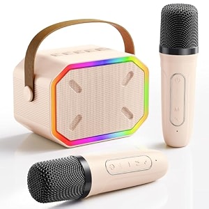 portable karaoke machine with bluetooth microphone professional mini singing machine for kids girls boys adults meige