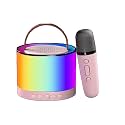 Portable Karaoke Machine with Wireless Mic, Portable 5.3 Speaker, 3W Output, Type-C Charging, LED Lights – Fun Singing Gift for Kids, Teens & Family Parties