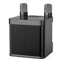 Portable Karaoke Speaker with Two Wireless Microphones, Compact Abs for Fun at Home Or Outdoors, 6.1 X 6.1 X 5.4 in