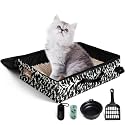 Portable Litter Box for Cats Kitten Foldable Travel Litter Box with Lid, Leak-Proof No Smell Easy to Carry, Clean and Store Easy for Car Travel, Hotle Stays and Road Trip 18x14x5.5 Inches