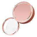 Portable Magnifier Foldable Round 9X Metal Magnifier with Metal Protective Case (Rose Gold)
