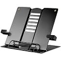 Portable Metal Book Stand Holder - Adjustable, Foldable Design for Desktop Use - Ideal for Cookbooks, Textbooks, Sheet Music, Convenient Book Organizer