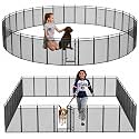 Portable Metal Dog Fence,24" H 32 Panels Outdoor Dog Playpen for Yard