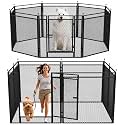 Portable Metal Dog Fence,32" H 8 Panels Outdoor Dog Playpen for Yard