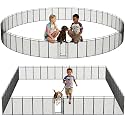 Portable Metal Dog Fence,32" H 48 Panels Outdoor Dog Playpen for Yard