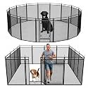 Portable Metal Dog Fence,40" H 16 Panels Outdoor Dog Playpen for Yard