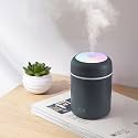 Portable Mini Humidifier, Colorful, Cool Mist, USB Powered. Perfect for Bedroom, Office &amp; Car (300ml, Gray)