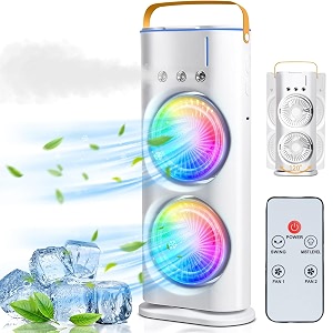 portable misting fan with 600ml water tank 3 fan speeds 5 spray modes 60-degree adjustment mini air cooling usb cable connector dark color zc1