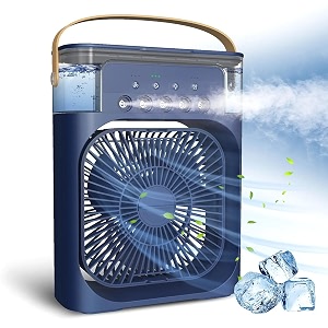 portable misting fan with 600ml water tank 3 fan speeds 5 spray modes 60-degree adjustment mini air cooling usb cable connector dark color zc1