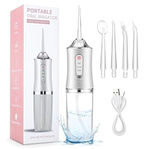 portable oral irrigator water flosser for teeth cleaning rechargeable cordless dental flosser with 3 cleaning modes 220ml water tank waterproof usb charging oral care device for adults amp kids multi 15
