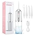 Portable Oral Irrigator Water Flosser for Teeth Cleaning, Rechargeable Cordless Dental Flosser with 3 Cleaning Modes, 220ML Water Tank, Waterproof USB Charging Oral Care Device for Adults &amp; Kids (Multi 15)