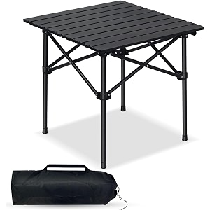 portable outdoor folding camping table aluminum alloy roll-up picnic table with sturdy metal frame lightweight travel table for camping bbq fishing garden beach amp hiking