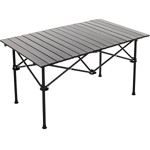 portable outdoor folding camping table aluminum alloy roll-up picnic table with sturdy metal frame lightweight travel table for camping bbq fishing garden beach amp hiking large