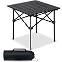 Portable Outdoor Folding Camping Table, Aluminum Alloy Roll-Up Picnic Table with Sturdy Metal Frame, Lightweight Travel Table for Camping, BBQ, Fishing, Garden, Beach & Hiking