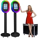 Portable Photo Booth Compatible with iPad 10.2" 10.5" 10.9" 11" 12.9" 13", Metal Shell Selfie Station photobooth Machine,RGB Ring Light,Custom Logo,for Parties Wedding Rental