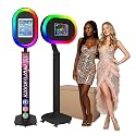 Portable Photo Booth for iPad 10.2" 10.5" 10.9" 11" 12.9" 13",Metal Shell Selfie Station photobooth Machine,RGB Ring Light,Custom Logo,for Parties Wedding Rental (Pure Black with Honeycomb Box)