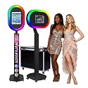 Portable Photo Booth for iPad 10.2" 10.5" 10.9" 11" 12.9" 13",Metal Shell Selfie Station photobooth Machine,RGB Ring Light,Custom Logo,for Parties Wedding Rental (Pure Black with Flight Case)