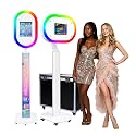 Portable Photo Booth for iPad 10.2" 10.5" 10.9" 11" 12.9" 13",Metal Shell Selfie Station photobooth Machine,RGB Ring Light,Custom Logo,for Parties Wedding Rental (Pure White with Flight Case)
